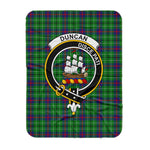 Scotstee Shop Tartan Plaid Blanket Duncan Clan Crest Badge Scottish Tartan Plaid Sherpa Blanket