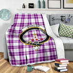 Scotstee Shop Tartan Plaid Blanket Dunlop Dress Clan Crest Badge Scottish Tartan Plaid Sherpa Blanket