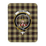Scotstee Shop Tartan Plaid Blanket Dunlop Hunting Clan Crest Badge Scottish Tartan Plaid Sherpa Blanket