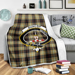 Scotstee Shop Tartan Plaid Blanket Dunlop Hunting Clan Crest Badge Scottish Tartan Plaid Sherpa Blanket