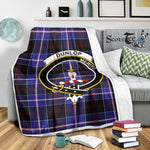 Scotstee Shop Tartan Plaid Blanket Dunlop Modern Clan Crest Badge Scottish Tartan Plaid Sherpa Blanket