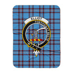 Scotstee Shop Tartan Plaid Blanket Elliot Ancient Clan Crest Badge Scottish Tartan Plaid Sherpa Blanket