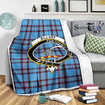 Scotstee Shop Tartan Plaid Blanket Elliot Ancient Clan Crest Badge Scottish Tartan Plaid Sherpa Blanket