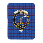 Scotstee Shop Tartan Plaid Blanket Elliot Clan Crest Badge Scottish Tartan Plaid Sherpa Blanket