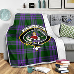 Scotstee Shop Tartan Plaid Blanket Elphinstone Clan Crest Badge Scottish Tartan Plaid Sherpa Blanket