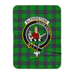 Scotstee Shop Tartan Plaid Blanket Elphinstone Hunting Clan Crest Badge Scottish Tartan Plaid Sherpa Blanket