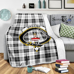 Scotstee Shop Tartan Plaid Blanket Erskine Black and White Clan Crest Badge Scottish Tartan Plaid Sherpa Blanket