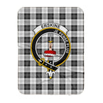 Scotstee Shop Tartan Plaid Blanket Erskine Black and White Clan Crest Badge Scottish Tartan Plaid Sherpa Blanket