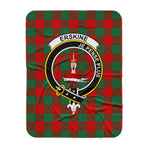 Scotstee Shop Tartan Plaid Blanket Erskine Clan Crest Badge Scottish Tartan Plaid Sherpa Blanket