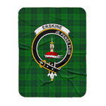 Scotstee Shop Tartan Plaid Blanket Erskine Hunting Clan Crest Badge Scottish Tartan Plaid Sherpa Blanket
