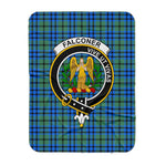 Scotstee Shop Tartan Plaid Blanket Falconer Clan Crest Badge Scottish Tartan Plaid Sherpa Blanket