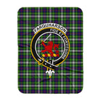 Scotstee Shop Tartan Plaid Blanket Farquharson Clan Crest Badge Scottish Tartan Plaid Sherpa Blanket