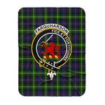 Scotstee Shop Tartan Plaid Blanket Farquharson Modern Clan Crest Badge Scottish Tartan Plaid Sherpa Blanket