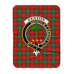 Scotstee Shop Tartan Plaid Blanket Fenton Clan Crest Badge Scottish Tartan Plaid Sherpa Blanket