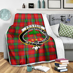 Scotstee Shop Tartan Plaid Blanket Fenton Clan Crest Badge Scottish Tartan Plaid Sherpa Blanket