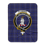 Scotstee Shop Tartan Plaid Blanket Fleming Clan Crest Badge Scottish Tartan Plaid Sherpa Blanket