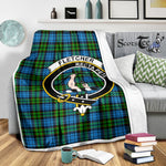 Scotstee Shop Tartan Plaid Blanket Fletcher Clan Crest Badge Scottish Tartan Plaid Sherpa Blanket