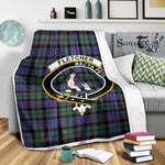 Scotstee Shop Tartan Plaid Blanket Fletcher Modern Clan Crest Badge Scottish Tartan Plaid Sherpa Blanket
