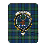 Scotstee Shop Tartan Plaid Blanket Forbes Ancient Clan Crest Badge Scottish Tartan Plaid Sherpa Blanket