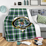 Scotstee Shop Tartan Plaid Blanket Forbes Dress Clan Crest Badge Scottish Tartan Plaid Sherpa Blanket