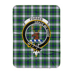 Scotstee Shop Tartan Plaid Blanket Forbes Dress Clan Crest Badge Scottish Tartan Plaid Sherpa Blanket