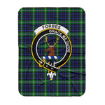 Scotstee Shop Tartan Plaid Blanket Forbes Lyon Court Clan Crest Badge Scottish Tartan Plaid Sherpa Blanket