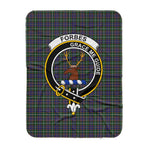 Scotstee Shop Tartan Plaid Blanket Forbes Of Druinnor Clan Crest Badge Scottish Tartan Plaid Sherpa Blanket