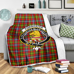 Scotstee Shop Tartan Plaid Blanket Forrester Clan Crest Badge Scottish Tartan Plaid Sherpa Blanket
