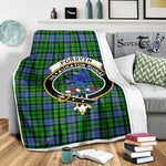 Scotstee Shop Tartan Plaid Blanket Forsyth Clan Crest Badge Scottish Tartan Plaid Sherpa Blanket