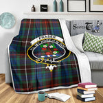 Scotstee Shop Tartan Plaid Blanket Fraser Hunting Ancient Clan Crest Badge Scottish Tartan Plaid Sherpa Blanket