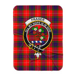 Scotstee Shop Tartan Plaid Blanket Fraser Modern Clan Crest Badge Scottish Tartan Plaid Sherpa Blanket