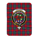 Scotstee Shop Tartan Plaid Blanket Fraser Of Altyre Clan Crest Badge Scottish Tartan Plaid Sherpa Blanket