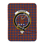 Scotstee Shop Tartan Plaid Blanket Fraser Of Lovat Clan Crest Badge Scottish Tartan Plaid Sherpa Blanket