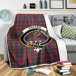 Scotstee Shop Tartan Plaid Blanket Fraser Of Lovat Clan Crest Badge Scottish Tartan Plaid Sherpa Blanket