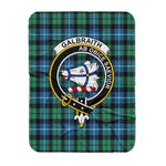Scotstee Shop Tartan Plaid Blanket Galbraith Ancient Clan Crest Badge Scottish Tartan Plaid Sherpa Blanket