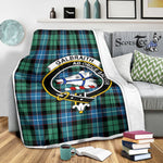 Scotstee Shop Tartan Plaid Blanket Galbraith Ancient Clan Crest Badge Scottish Tartan Plaid Sherpa Blanket