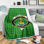 Scotstee Shop Tartan Plaid Blanket Galloway Hunting Clan Crest Badge Scottish Tartan Plaid Sherpa Blanket
