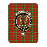 Scotstee Shop Tartan Plaid Blanket Gartshore Clan Crest Badge Scottish Tartan Plaid Sherpa Blanket
