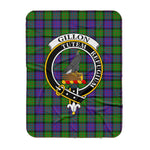 Scotstee Shop Tartan Plaid Blanket Gillon Clan Crest Badge Scottish Tartan Plaid Sherpa Blanket