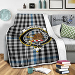 Scotstee Shop Tartan Plaid Blanket Gladstone Clan Crest Badge Scottish Tartan Plaid Sherpa Blanket