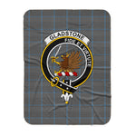 Scotstee Shop Tartan Plaid Blanket Gladstone Hunting Clan Crest Badge Scottish Tartan Plaid Sherpa Blanket