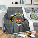 Scotstee Shop Tartan Plaid Blanket Gladstone Hunting Clan Crest Badge Scottish Tartan Plaid Sherpa Blanket