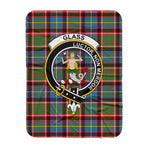 Scotstee Shop Tartan Plaid Blanket Glass Clan Crest Badge Scottish Tartan Plaid Sherpa Blanket