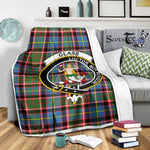 Scotstee Shop Tartan Plaid Blanket Glass Clan Crest Badge Scottish Tartan Plaid Sherpa Blanket
