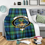 Scotstee Shop Tartan Plaid Blanket Gordon Ancient Clan Crest Badge Scottish Tartan Plaid Sherpa Blanket