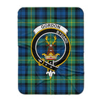 Scotstee Shop Tartan Plaid Blanket Gordon Ancient Clan Crest Badge Scottish Tartan Plaid Sherpa Blanket