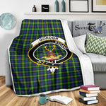Scotstee Shop Tartan Plaid Blanket Gordon Clan Crest Badge Scottish Tartan Plaid Sherpa Blanket