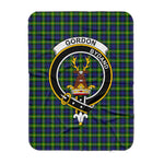 Scotstee Shop Tartan Plaid Blanket Gordon Clan Crest Badge Scottish Tartan Plaid Sherpa Blanket