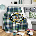 Scotstee Shop Tartan Plaid Blanket Gordon Dress Ancient Clan Crest Badge Scottish Tartan Plaid Sherpa Blanket