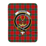 Scotstee Shop Tartan Plaid Blanket Gordon Of Abergeldie Clan Crest Badge Scottish Tartan Plaid Sherpa Blanket